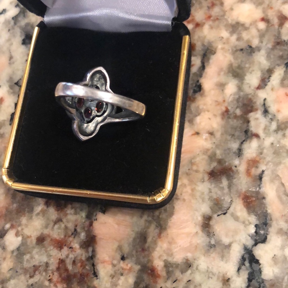 Garnet Marcasite Silver Ring. - image 3